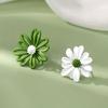 Elegant Asymmetric Daisy Flower Stud Earrings - Adorable Gift for Women