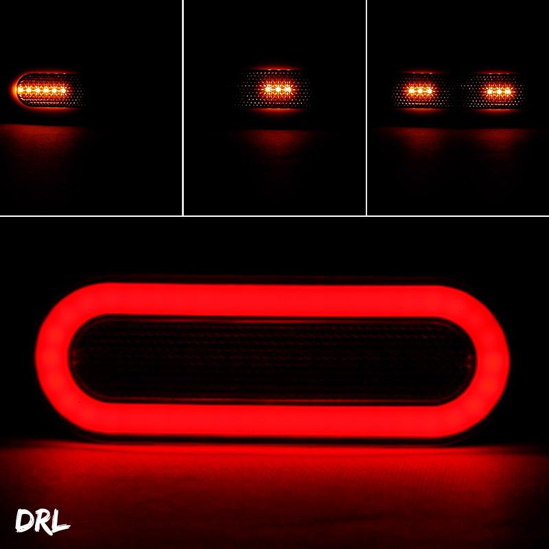 Oval 3 in 1 LED Tail Lights 68led Dynamic Flowing Turn Signal Light DRL Tail Running Light For Car Truck Trailer Lorry 12V 24V
