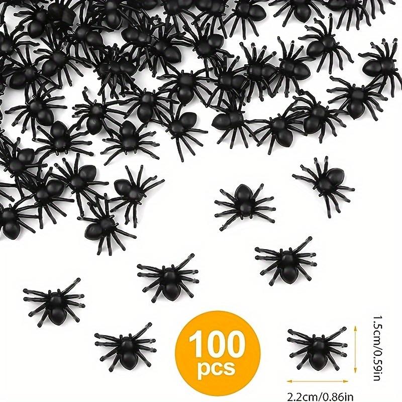 100 шт./ 50 шт. Реалистичный паук Хэллоуин Рождественское украшение, Пластиковый мини-паук Черный Реалистичный Страшный паук Розыгрыш Хэллоуин