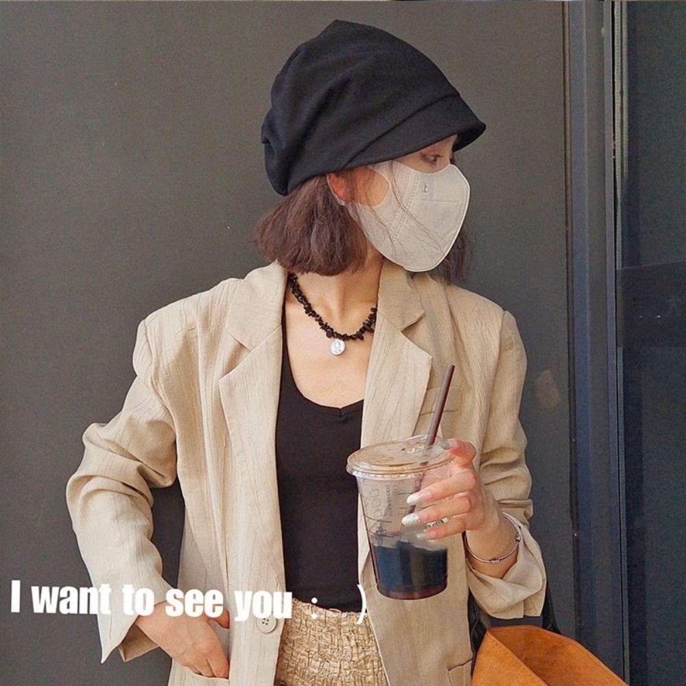 Solid Color Slouchy Baggy Caps Keep Warm Skull Cap Chemo Cap Beanie Hat Autumn Winter