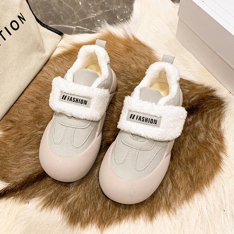 Женские зимние лоферы на подкладке из искусственного меха, уличная домашняя нескользящая теплая обувь, повседневная легкая женская обувь на плоской подошве с плюшевой подкладкой