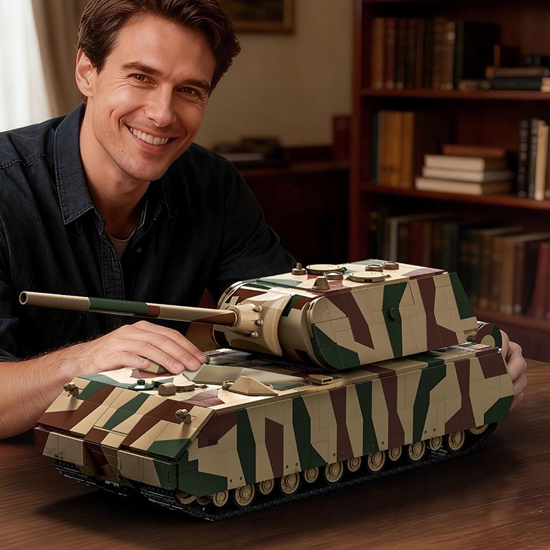 12GO-97025 Camouflage Edition Heavy Tank Building Blocks Model Toy for Boys
