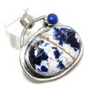 Natural Sodalite, Lapis Gemstone 925 Sterling Silver Jewelry Pendant 1.50" T0T67