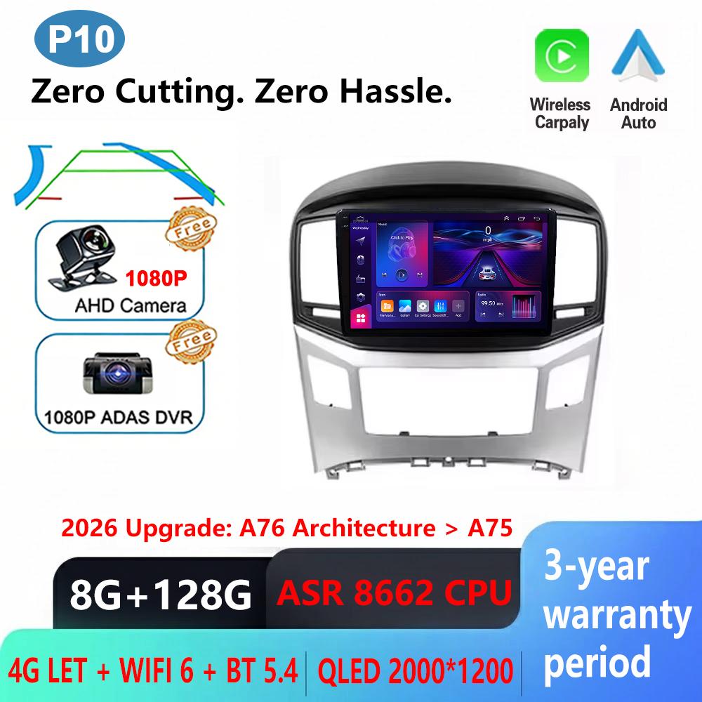 2K Incell Screen Android 16 CarPlay Car Radio For Hyundai H1 Grand Starex i800 TQ 2015 - 2018 Multimedia Video Player GPS Car