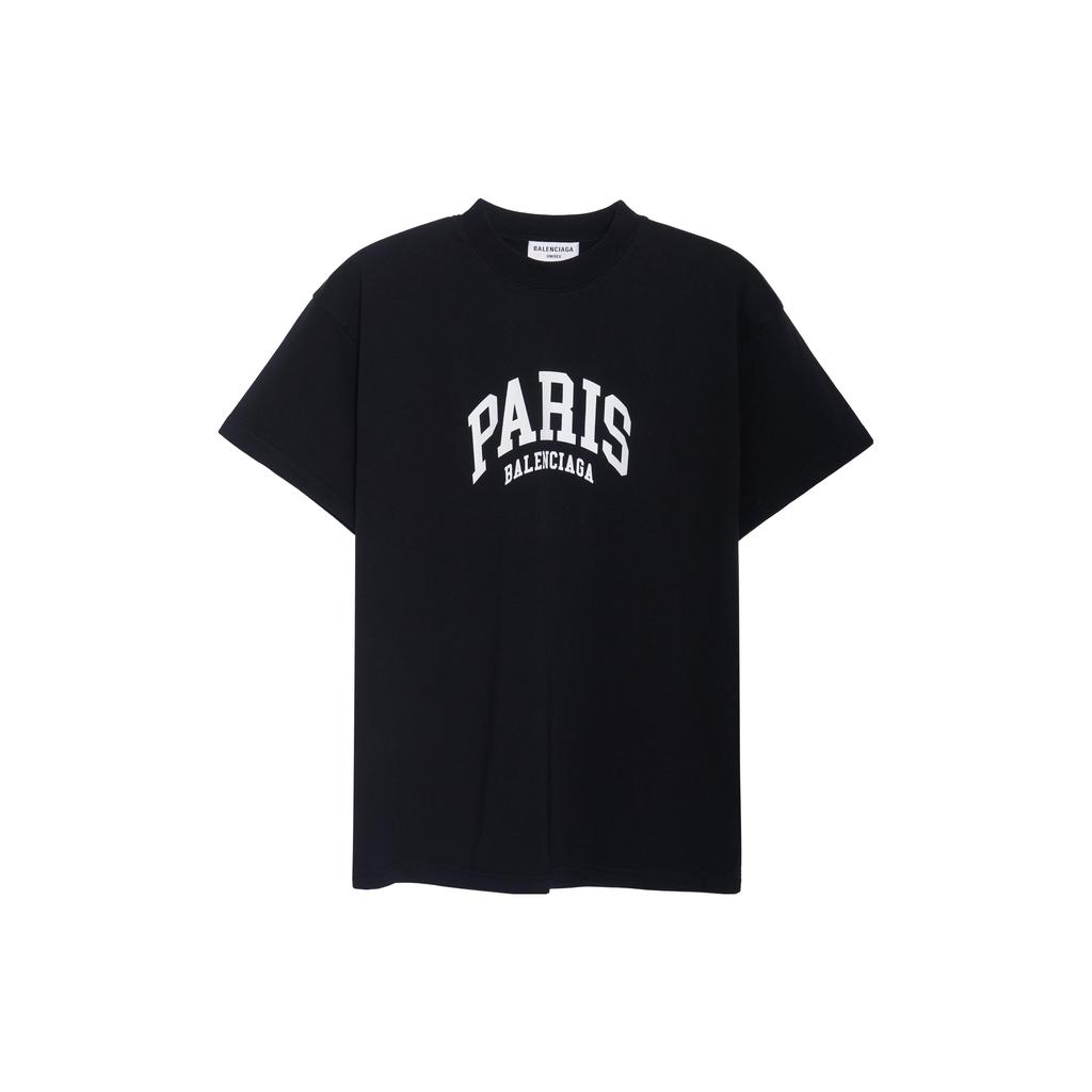 Balenciaga Cities Paris SS22 T Shirt Loose Fit Women's Black 612965TLVL71070
