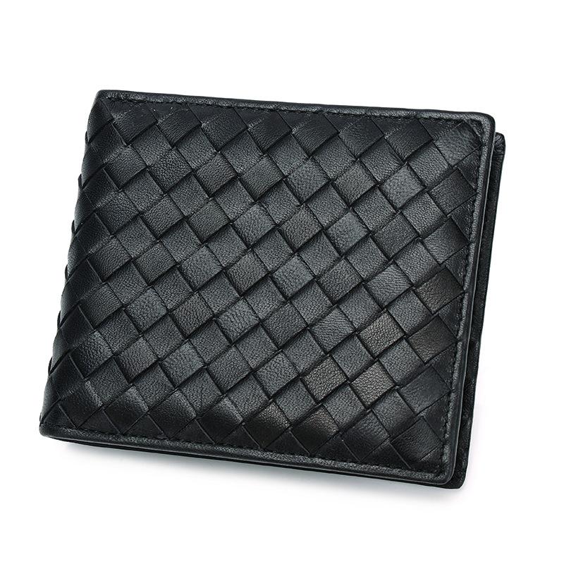 Женский короткий кошелек + кожаный конверт с двойным сгибом, сумка для карт + верхний слой овчины, плетеный кошелек для монет