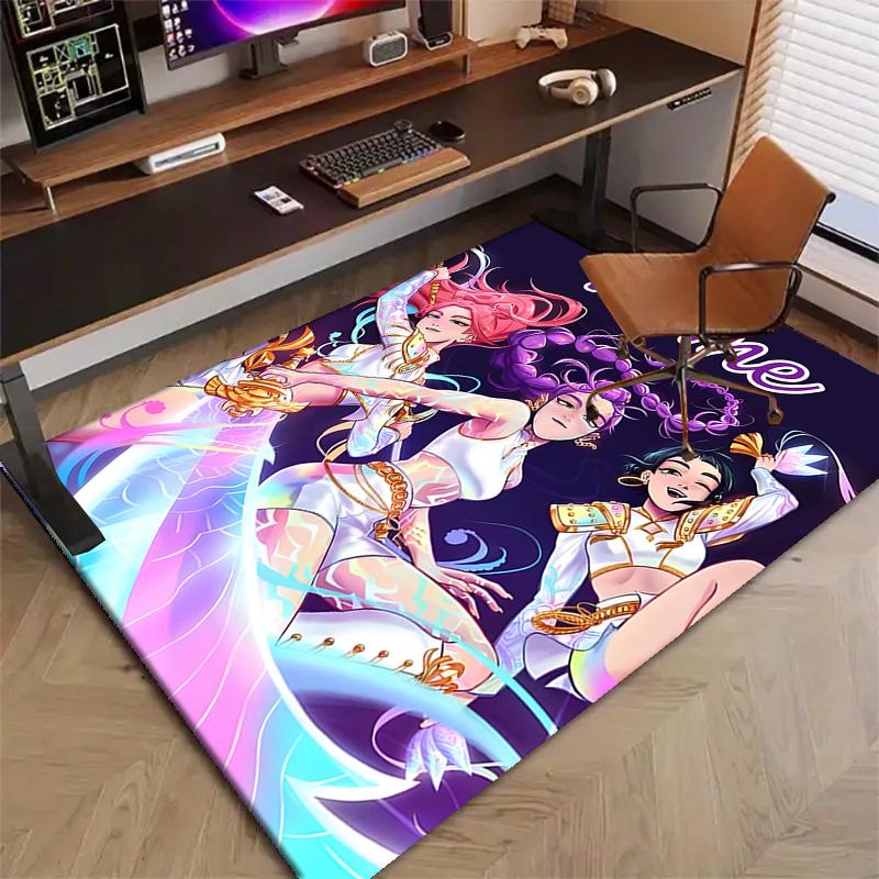 Custom KPop Demon Hunters Mat Personalized Name, Polyester Washable Indoor Entryway Rug, Gift for Christmas, Easter, Thanksgiving Day