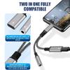 Адаптер 2 в 1 USB Type C на разъем для наушников 3,5 мм Адаптер Type C для зарядки и аудио Aux для Ipad Pro Samsung S22 Note 20 Huawei Xiaomi