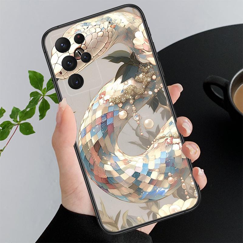Чехол для телефона Funda с рисунком змеи для Samsung Galaxy S25 S24 S23 S22 S21 Ultra S24 S23 S22 S21 S25 Plus S24 S25 FE