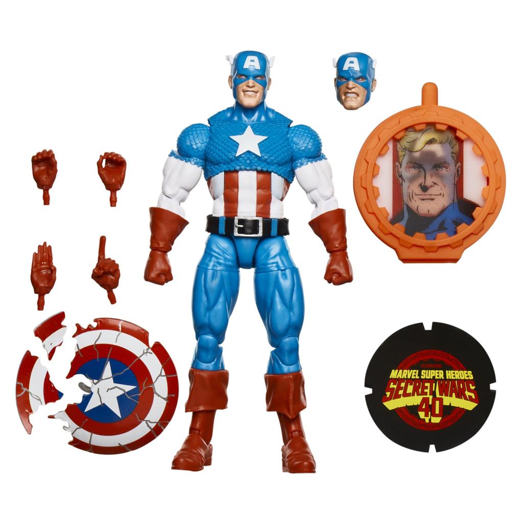 Hasbro MARVEL Marvel Legends Series Captain Avengers Retro Marvel Comics Secret Wars коллекционная 6-дюймовая фигурка в комплекте щит G0781 подлинная