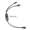 3A Charging Cord USB 5Pin to Type C Extension Cable 1 to 2 Built In Switching Button for Phones and Small Gadgets