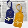 Двусторонняя багажная бирка из ПУ кожи с дизайном самолета
