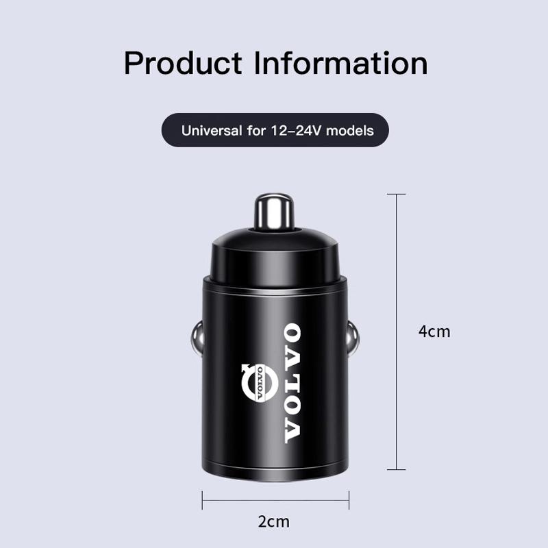 Micro Car Quick Charger Vehicle Cigarette Lighter Convert Plug For Volvo EX30 XC60 XC40 V60 V40 XC90 XC70 V50 S60 V70 S90 T6 V90