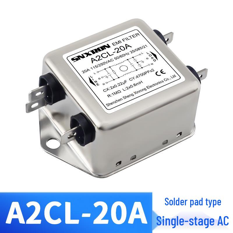 Однофазный фильтр переменного тока A2CL A3DB - Одноступенчатый 10А/20А/30А, Двухступенчатый 40А для фильтрации помех от сигналов частоты