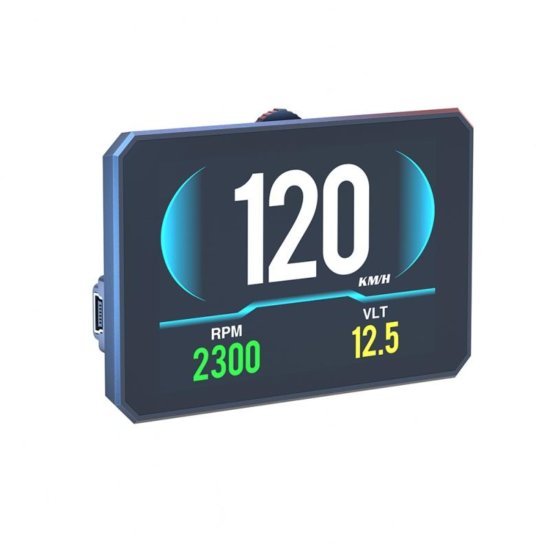 P16 Автомобильный HUD OBD2 ЖК-дисплей Head Up Display Спидометр км/ч, миль/ч Тахометр Температура ОЖ Расход топлива Давление Турбины