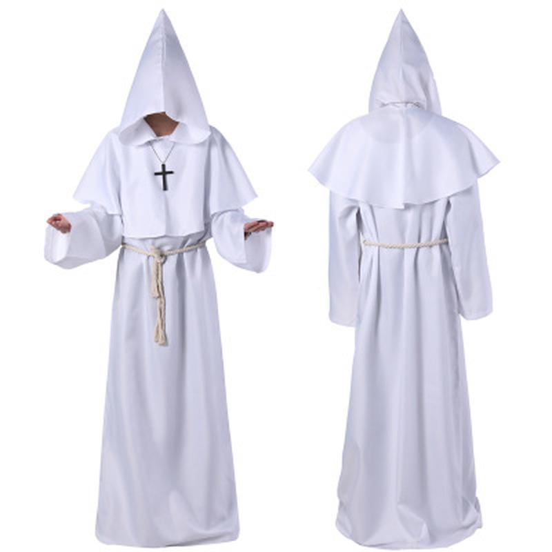 Wizard Costume Cosplay Medieval Monk Friar Robe Priest Costume Ancient Clothing Christian Suit