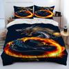Dragon Cartoon Comforter Bedding Set,Duvet Cover Bed Set Quilt Cover Pillowcase,King Queen Size Bedding Set for Adult Boys Gift