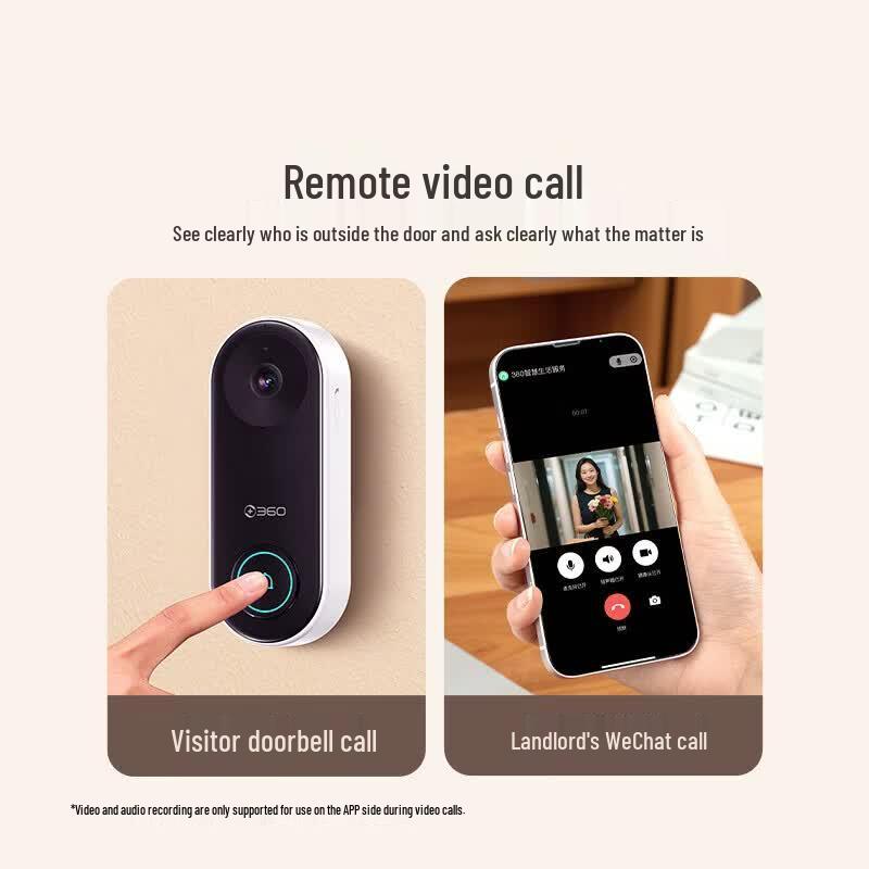 Умный дверной звонок 360 Smart Doorbell 5Pro с камерой 2K (Китайская версия)
