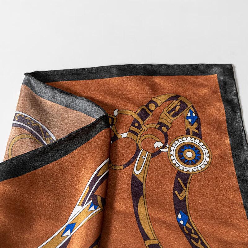 Hengyuanxiang HYXSJ1005 Patterned Mulberry Silk Square Scarf