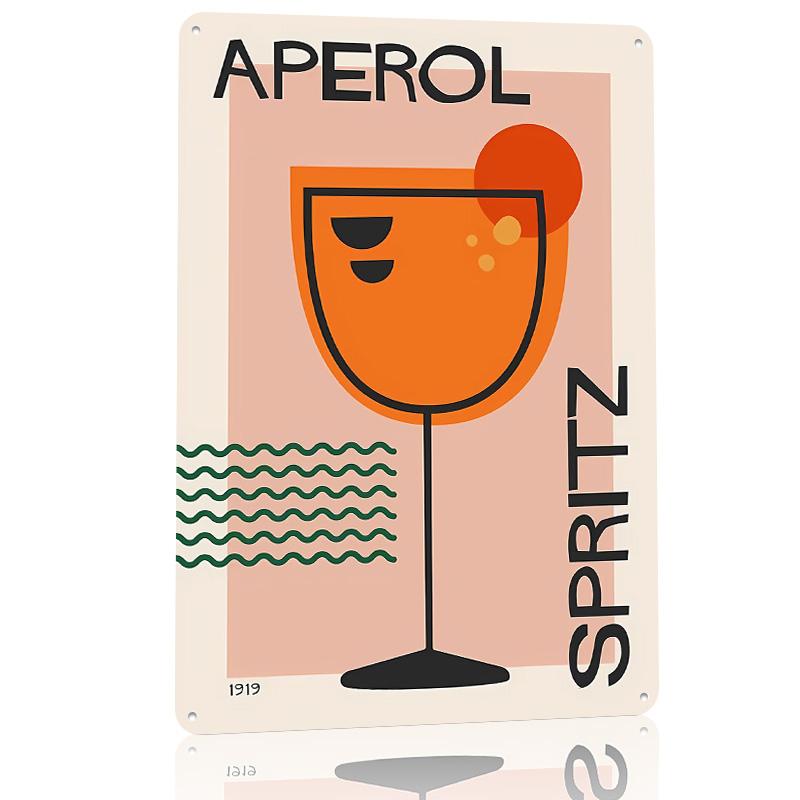 Aperol Spritz Cocktail Personalized D Textured Metal Poster Wall Art Tinplate Sign for Gaming Decoration Room Custom Plate Home