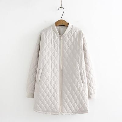 Женская куртка средней длины с ветрозащитным узором в клетку, зимняя легкая теплая бейсбольная куртка, свободная повседневная куртка