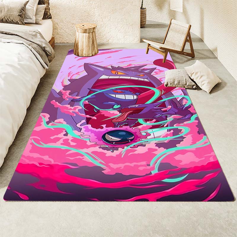 Cool Gengar Pattern Rug Non-Slip Area Carpet Living Room Gamer Bedroom Floor Mat Home Textile Decor