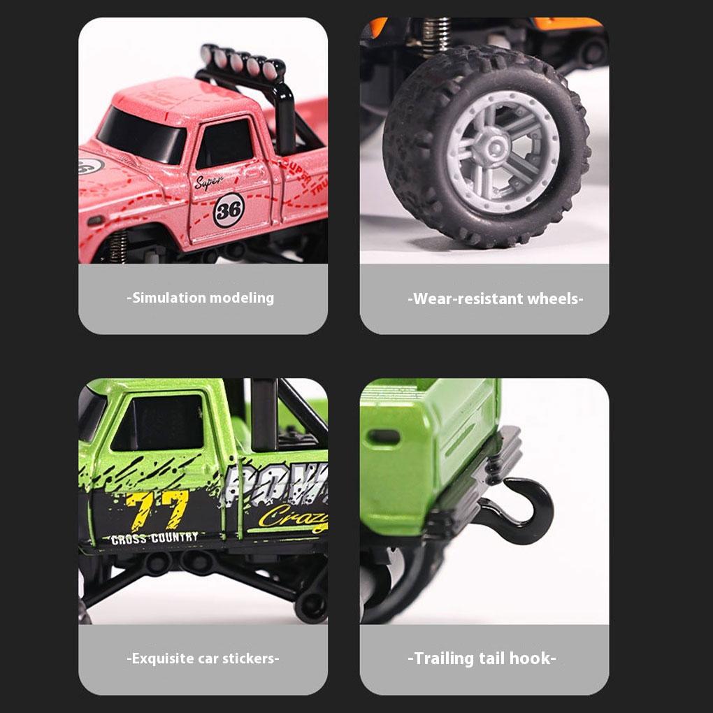 ABS 1/64 Mini Rc Monster Truck с прицепом 4G пульт дистанционного управления USB перезаряжаемый корпус из сплава