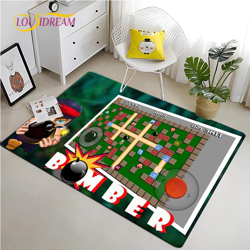 Retro Game Carpet for Living Room Bedroom Rug Kitchen Kids Door Unslip Floor Mats Birthday gift photography props Alfombra Rug