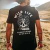 2026 Cool Biker Drinking Beer Skull Graphic Men Cotton Tshirts Summer Punk Rock Clothes Halloween Party Tshirt