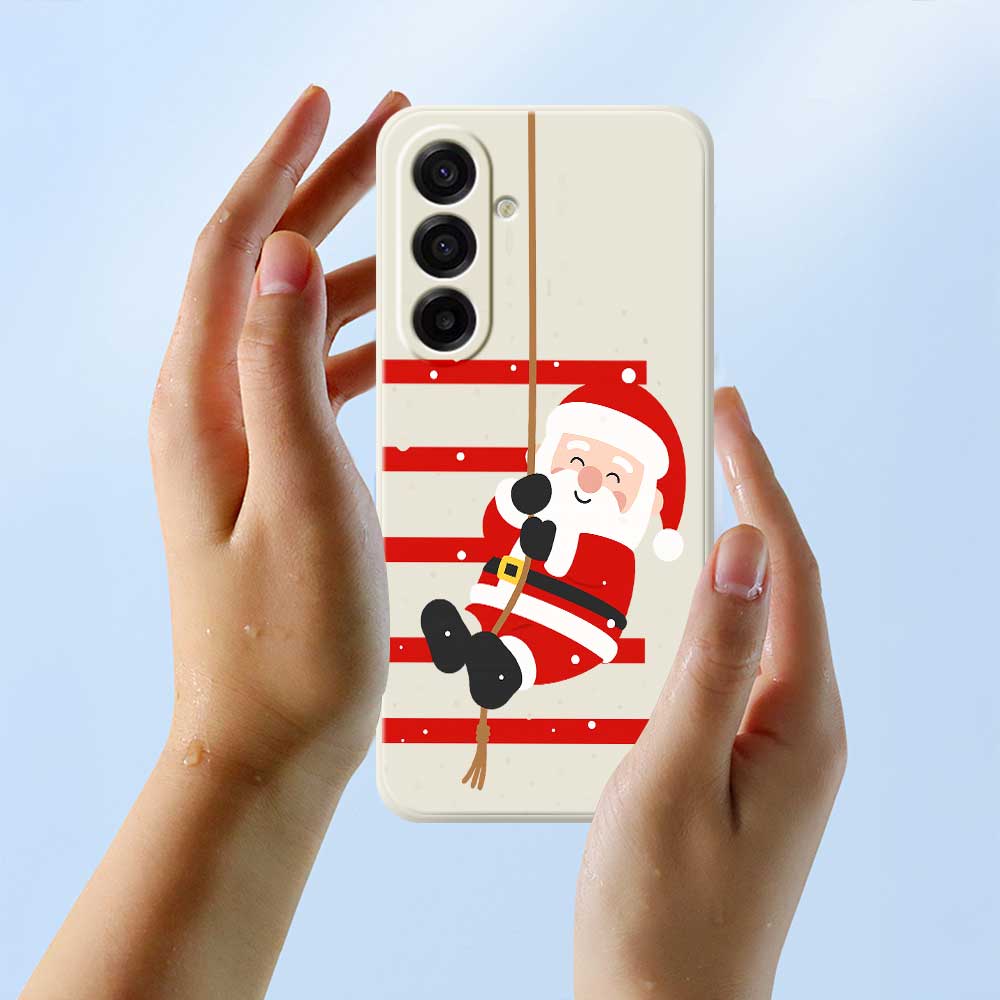 For Samsung Galaxy A17 5G Case Santa Claus Pattern Printing Straight Edge TPU Phone Back Cover
