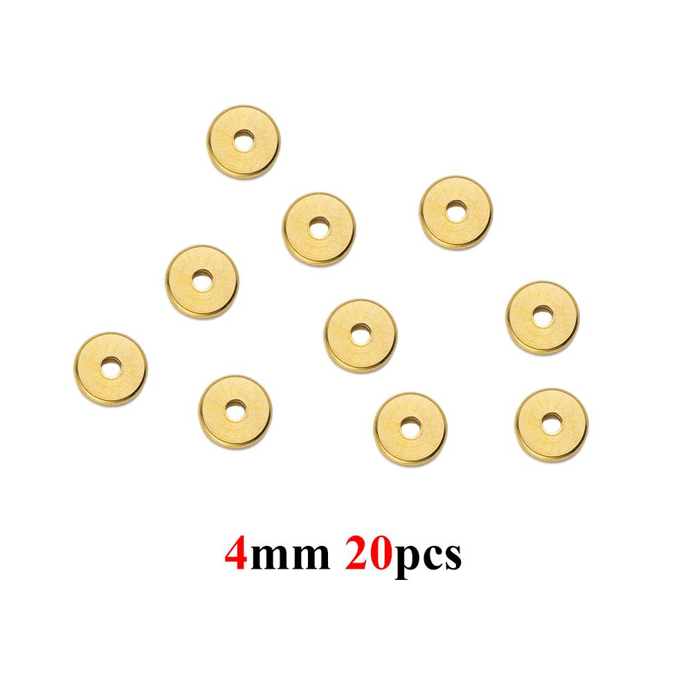 20/50Pcs 4mm 5mm 6mm 8mm Stainless Steel Round Flat Spacer Beads Loose Beads for DIY Bracelet Necklaces Jewelry Making Supplies