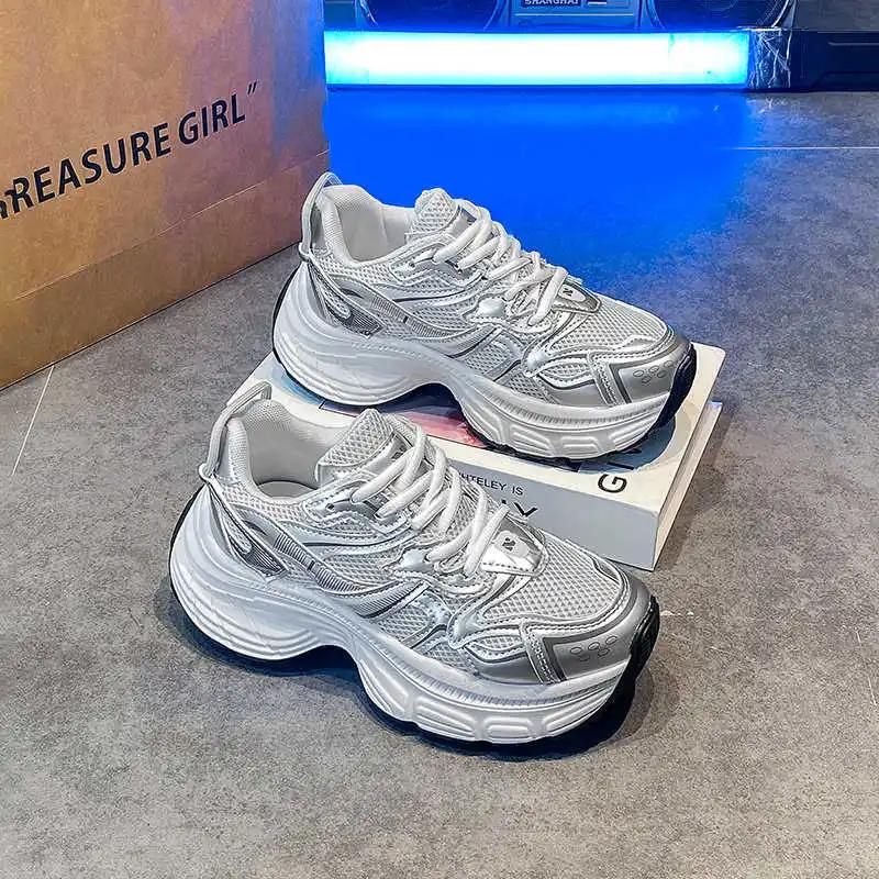 Fashion Non-slip Sole Parkour Size 46 Cheap Sneakers Casual Silver Shoes Ladies Sports Tennis For Women Loofers Casuall Idea Health