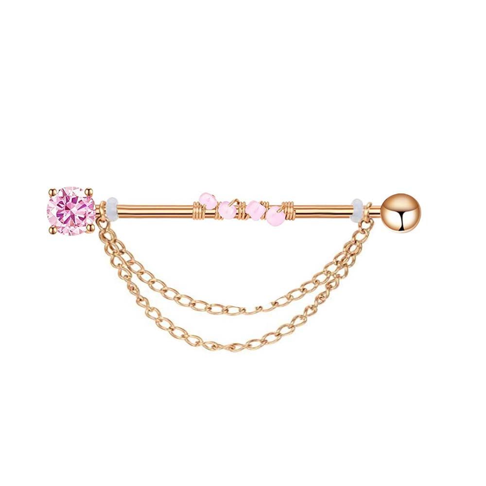 Earrings Heart Pendant Girls Gift Arrow Barbell Cartilage Stud Earrings Ear Bone Stud Industrial Barbell Earring Long Ear Stud