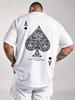 Summer Men T-Shirt Card Pattern 3D Print Trendy Poker Graphic Tee Oversized Daily Vintage Casual Loose Street Men's Clothing