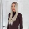 BLONDE UNICORN Длинный синтетический прямой платиновый парик с омбре для женщин, косплей, волосы высокой плотности, термостойкие