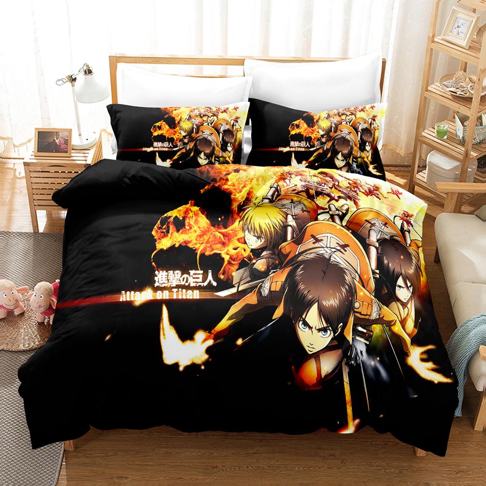 New Anime Attack On Titan Bedding Sets Duvet Cover Set With Pillowcase Twin Full Queen King Bedclothes Bed Linen Home Textiles