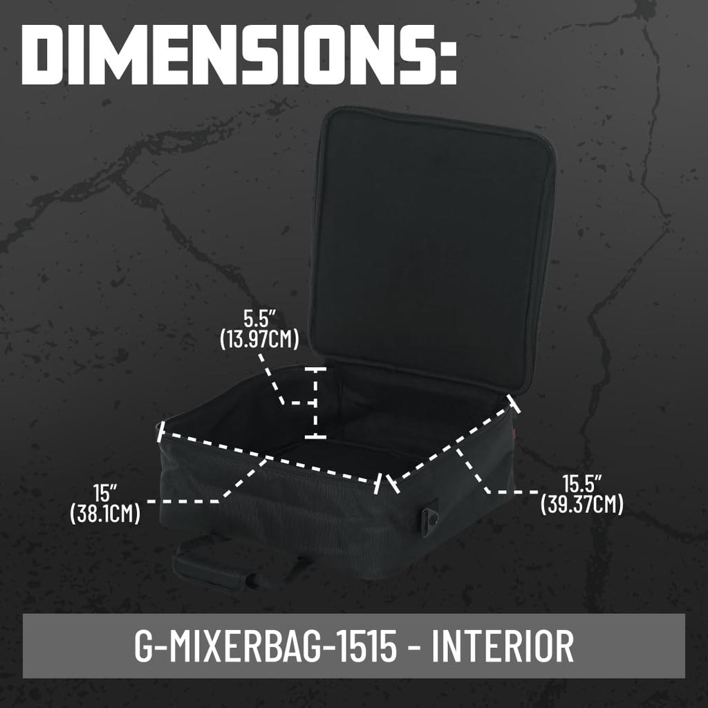 Gator Cases Gator Mixer Carrying Bag, 15"x15"x5.5", Nylon, G-MIXERBAG Series, G-MIXERBAG-1515