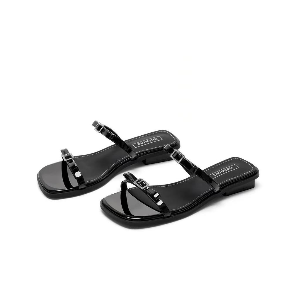 Fashion Internet celebrity ins trendy slippers wear bow women flat bottom word sandals 2025 new summer explosion