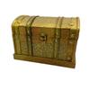 Lunari Antique-Style Treasure Chest, Wooden, Gold Storage Box, Retro Interior Trunk, Wooden Box, Pirate Trinket Box