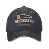 Necesito Cerveza Cool and Funny Saying En Espanol Baseball Caps Casual Distressed Denim  Headwear for Unisex Outdoor Gift Caps Hat