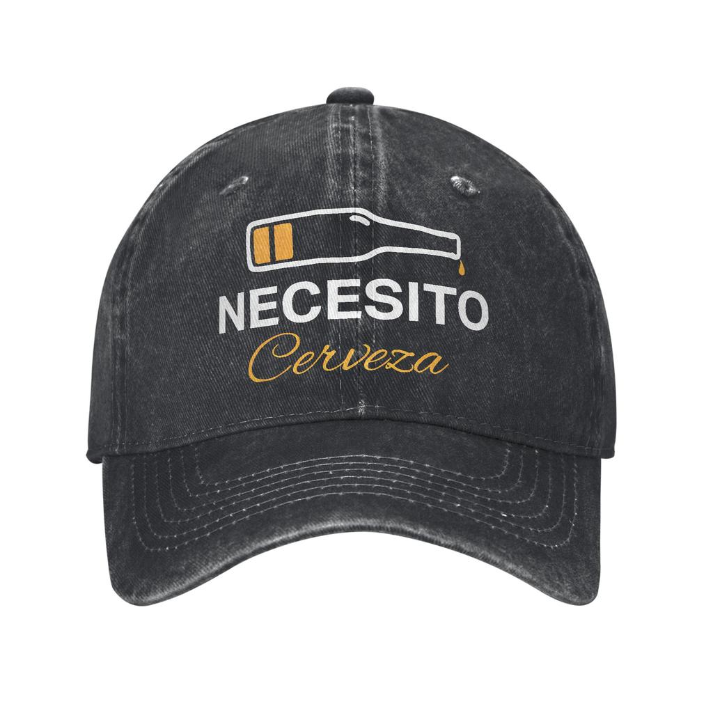 Necesito Cerveza Cool and Funny Saying En Espanol Baseball Caps Casual Distressed Denim  Headwear for Unisex Outdoor Gift Caps Hat