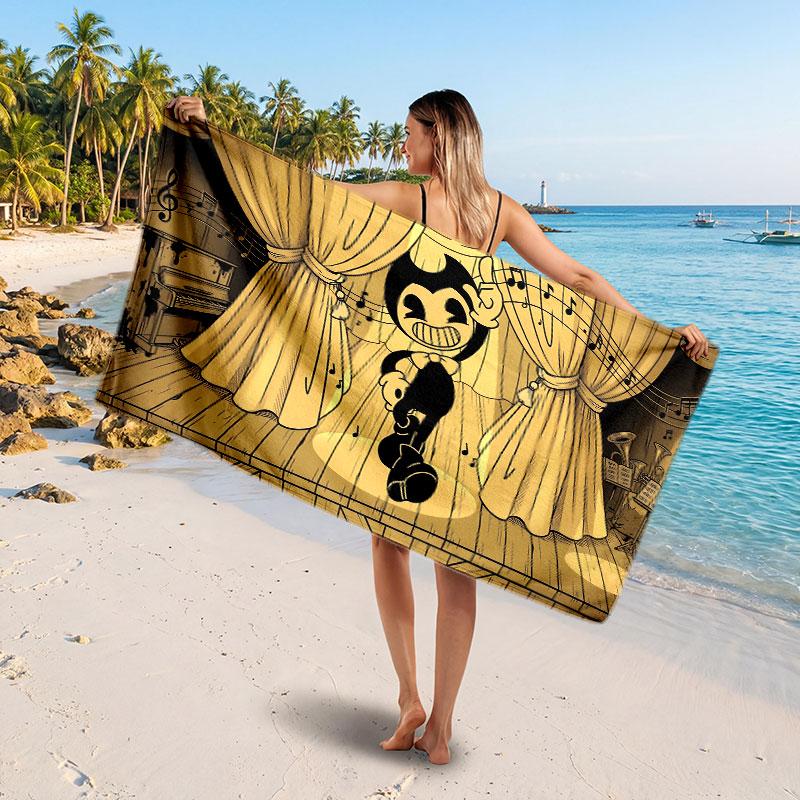 Large Beach TowelBendy and the Ink Machine Soft Absorbent Towel Beach Bath Home Use