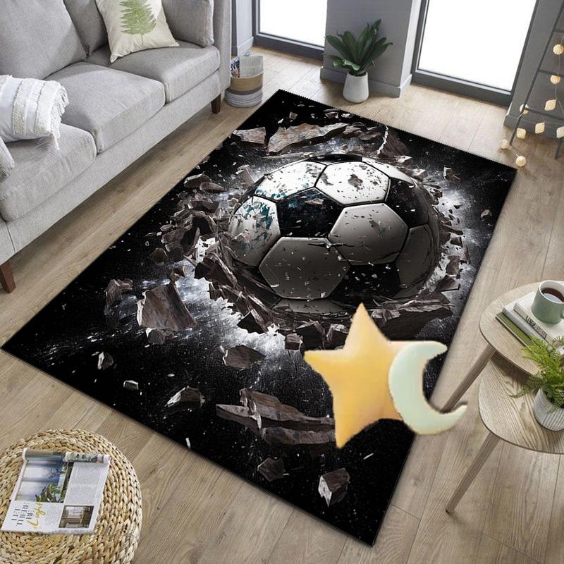 Flaming Soccer Ball Office Rug Chair Mat, Entryway Carpet, Suitable for Front Door, Bedroom, Living Room, Desk, Holiday Gift