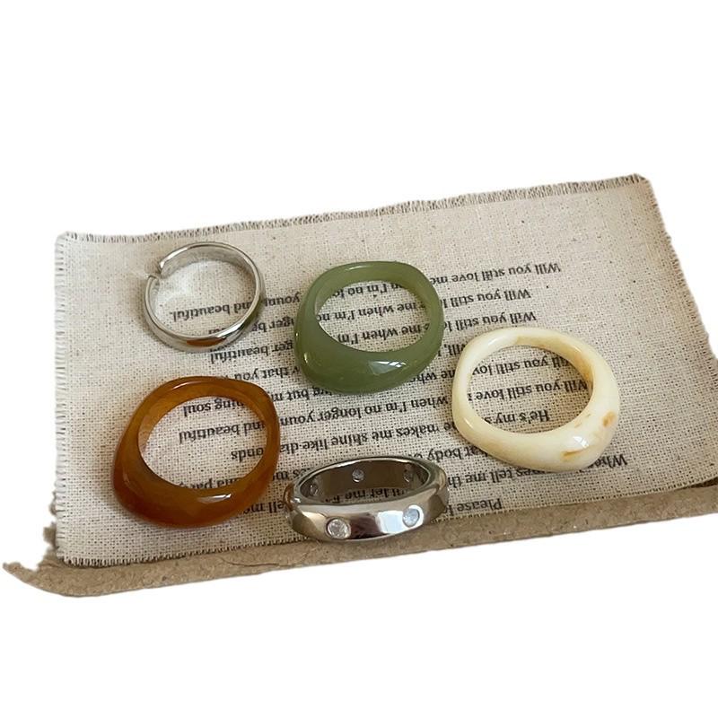 Элегантное геометрическое кольцо из смолы для женщин - Корейская мода Niche