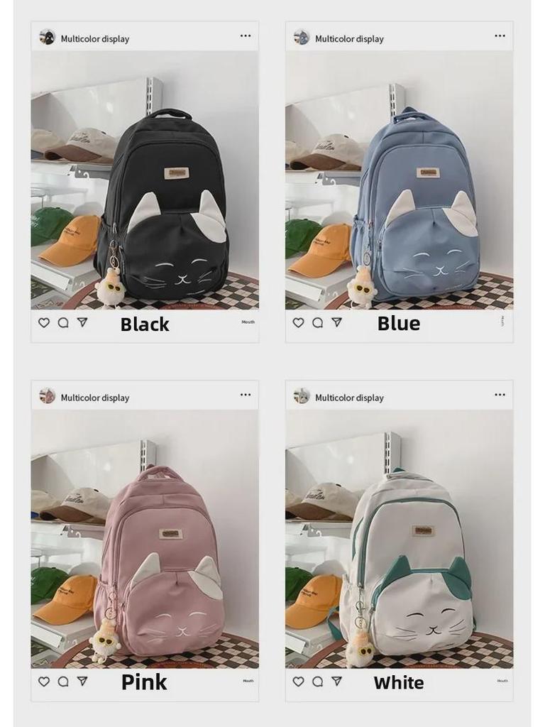 Large Capacity Nylon Backpack for Women and Men - Japanese/Korean High School & College Style, Travel & Laptop-Friendly