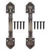 2Pcs Antique Barn Door Handles Bronze Color Easy Mounting Vintage Drawer Handle with Screws for