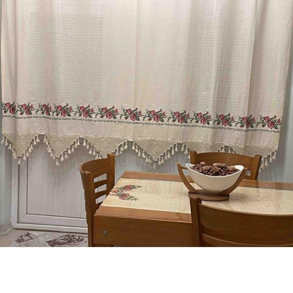 Handmade Canvas and Lace Cotton Authentic Curtain