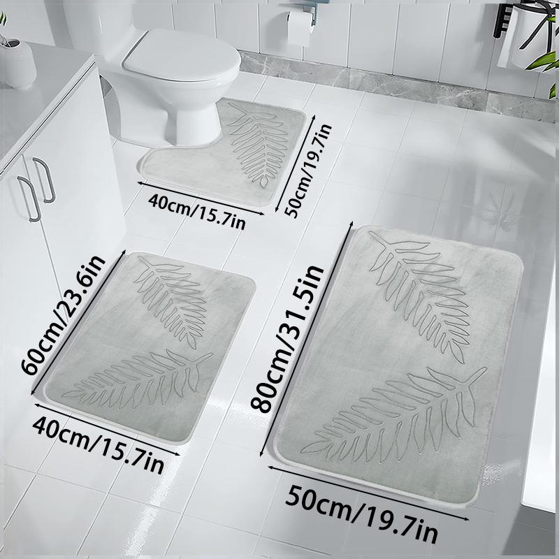 1 шт. Коврик для ванной из пены с памятью, Противоскользящий придверный коврик, Очень мягкий, Нескользящий, Быстросохнущий, Удобный коврик для туалета, Коврик для ванной комнаты для дома