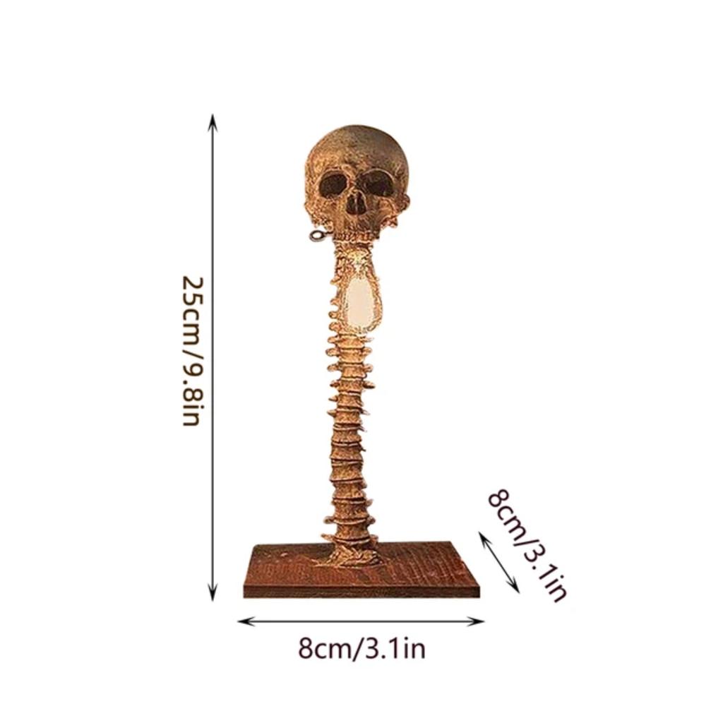 New Creepy and Spooky Halloween 3D Skeleton Skull Statue Table Lamp - Horror Light for Scary Bedroom Decoration - Creepy Party O