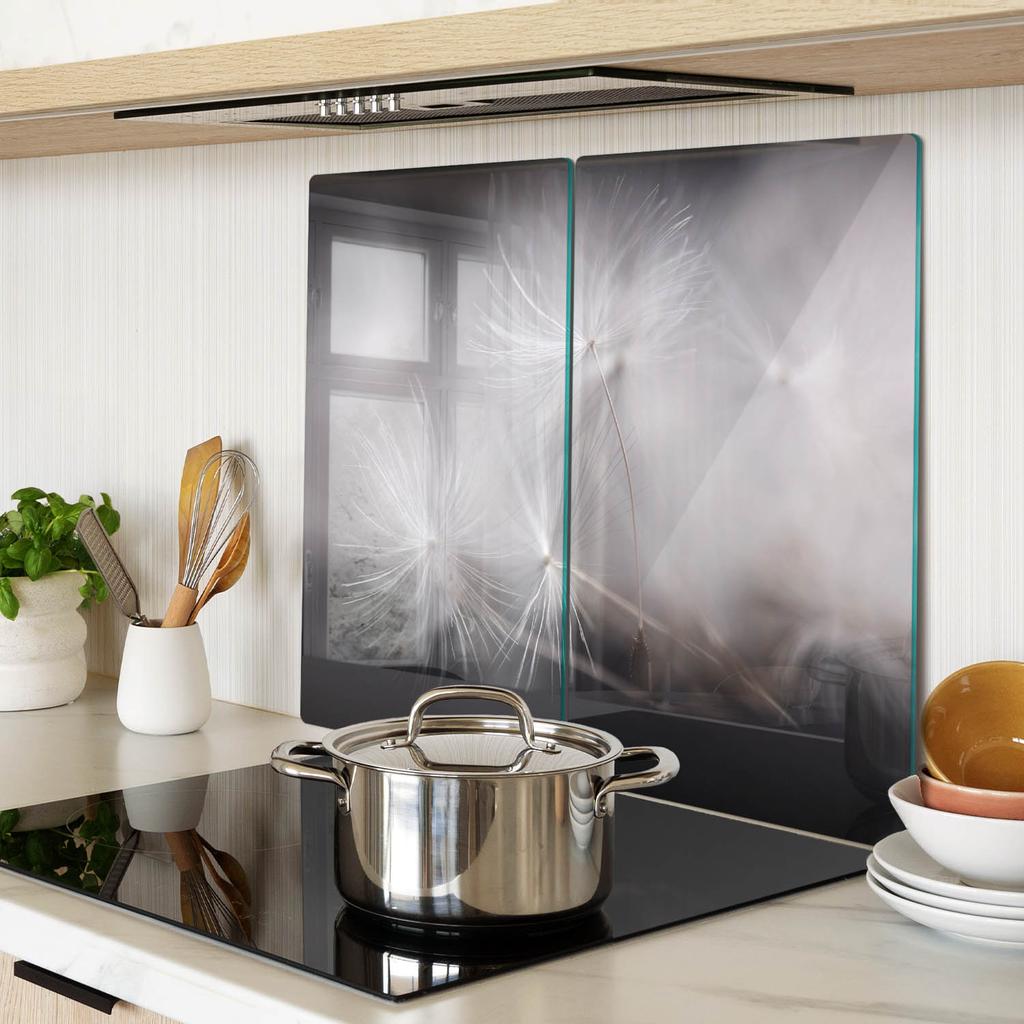 Durable and Stylish Glass Kitchen Boards with Dandelion Pattern 2x30x52 cm